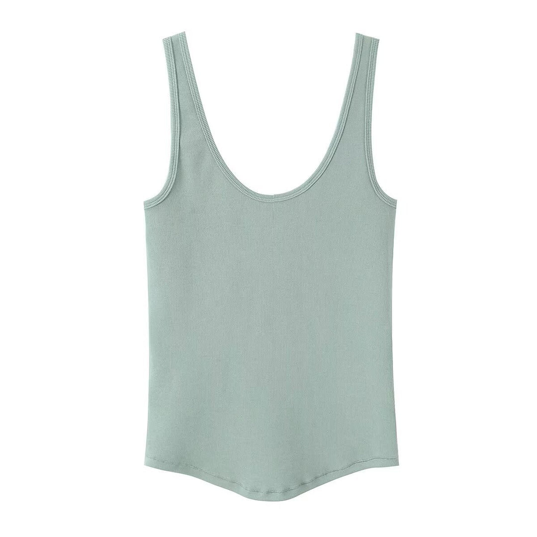 Damen hochwertiges Rippen-Top mit elegantem Rundhals und bequemer Passform Echo Archiv