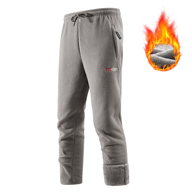 Herren Thermo-Fleece-Jogginghose mit Sherpa‑Bündchen, Kordelzug & Reißverschlusstaschen Echo Archiv