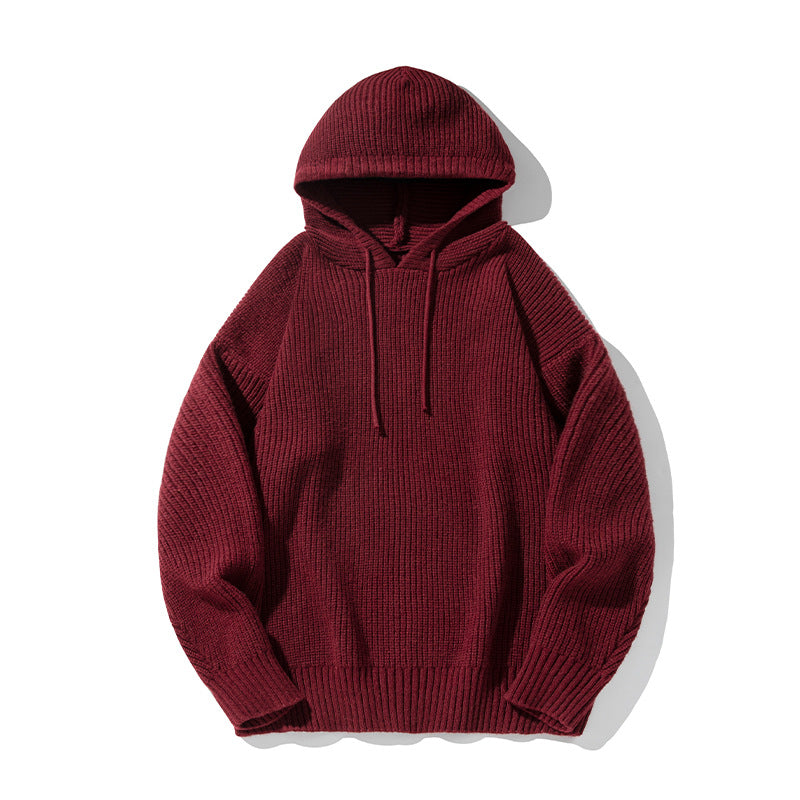 Unisex Grobgestrickter Oversize Kapuzenpullover mit Rippbündchen und Tunnelzug Echo Archiv