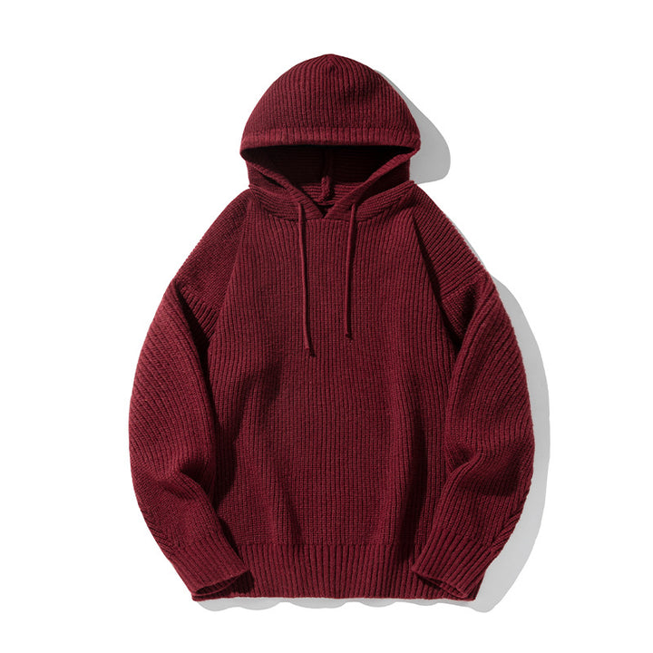 Unisex Grobgestrickter Oversize Kapuzenpullover mit Rippbündchen und Tunnelzug Echo Archiv