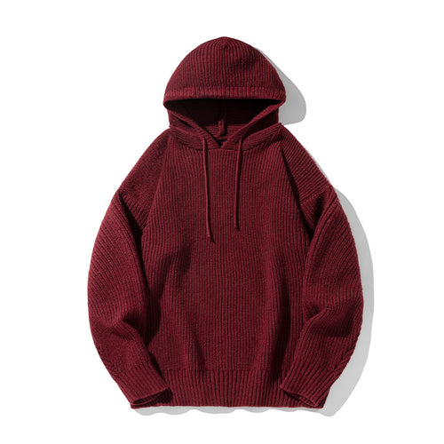 Unisex Grobgestrickter Oversize Kapuzenpullover mit Rippbündchen und Tunnelzug Echo Archiv