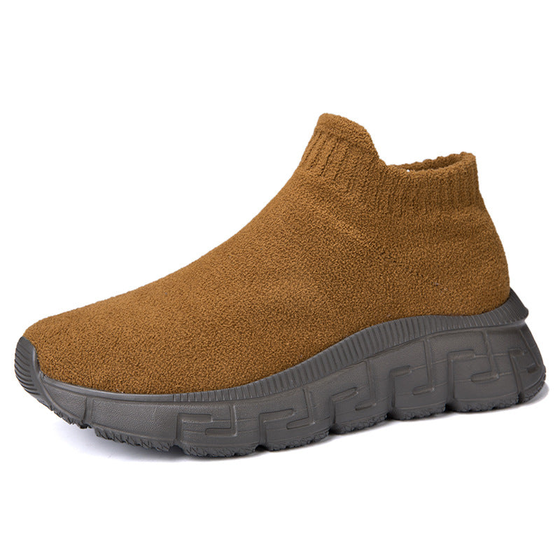 Damen nan kuscheliger Sock-Sneaker aus Teddy-Samt mit elastischem Schaft und stoßdämpfender Profilsohle Echo Archiv