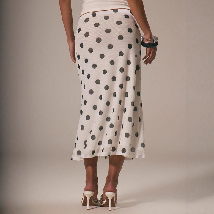Damen Eleganter Maxirock mit Punkten Echo Archiv
