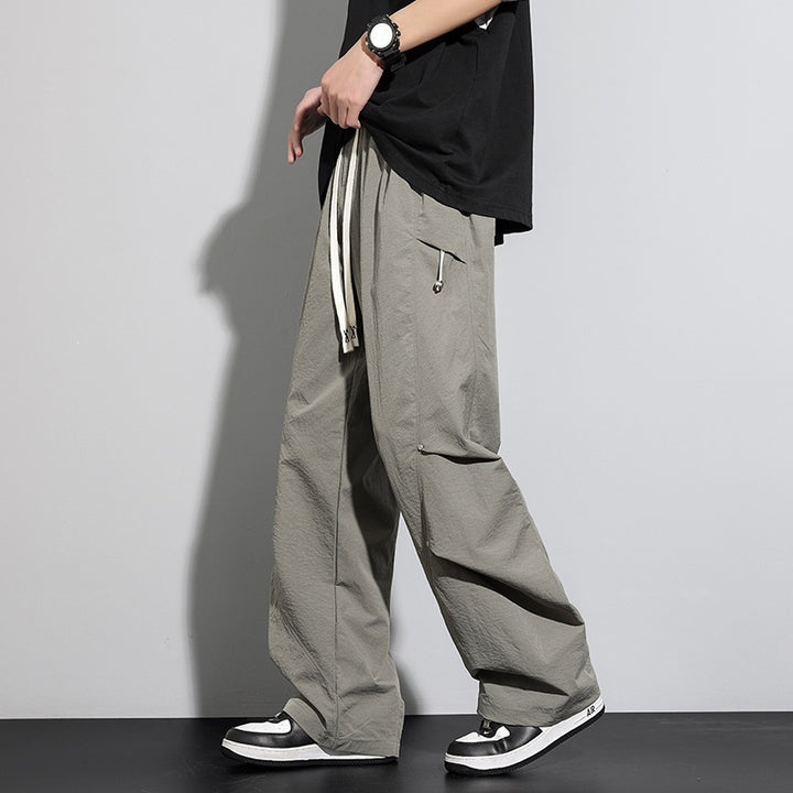 Herren Utility-Cargo-Loungehose mit Tunnelzugbund, Mehrfachtaschen & weitem Bein Echoarchiv