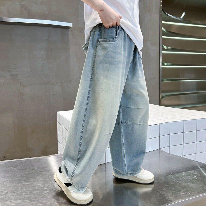 Damen weite lässige Jeans mit elastischem Bund Echo Archiv