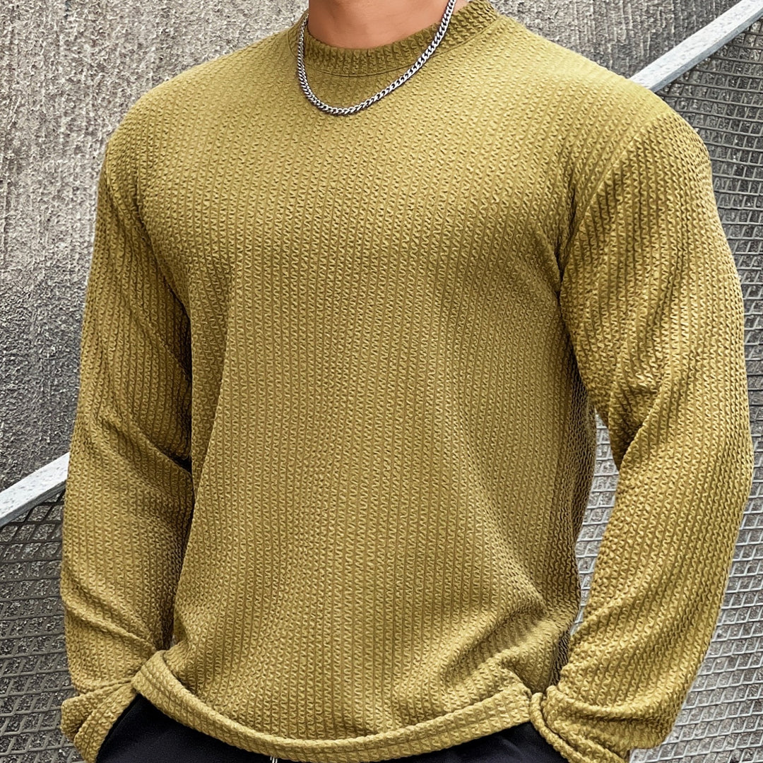 Herren stilvolles Langarmshirt mit strukturierter Oberfläche Echoarchiv