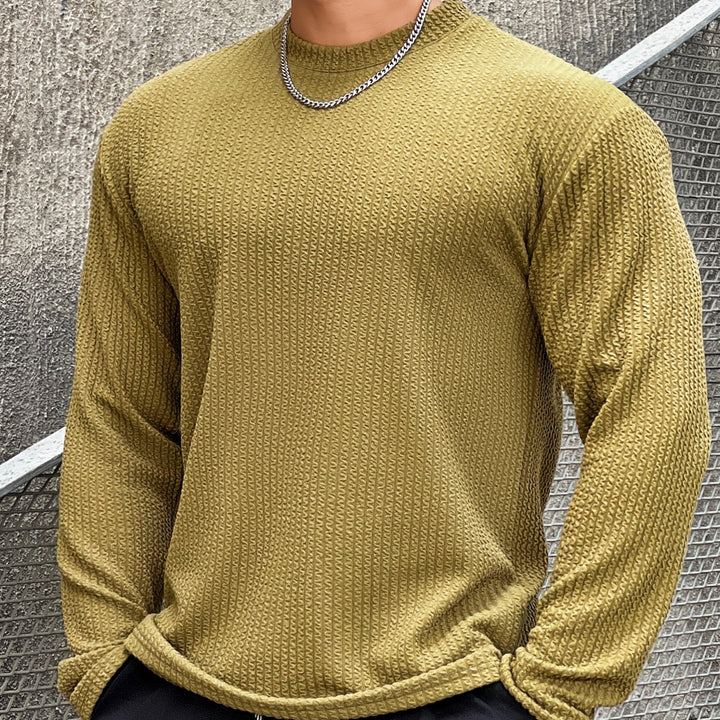 Herren stilvolles Langarmshirt mit strukturierter Oberfläche Echoarchiv