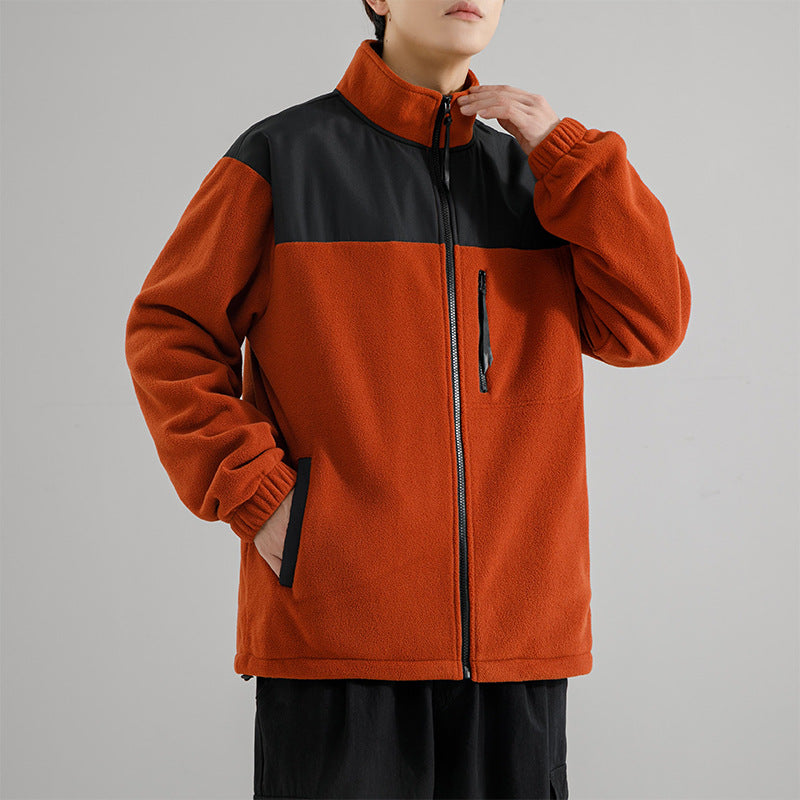Herren Fleecejacke mit verstärktem Schulterpaneel, Stehkragen und Brustreißverschluss Echo Archiv