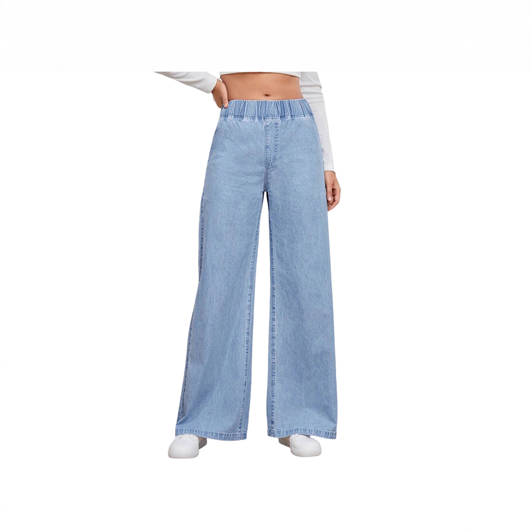 Damen nan High‑Waist Weite-Jeans mit elastischem Bund und ausgestelltem Bein Echo Archiv