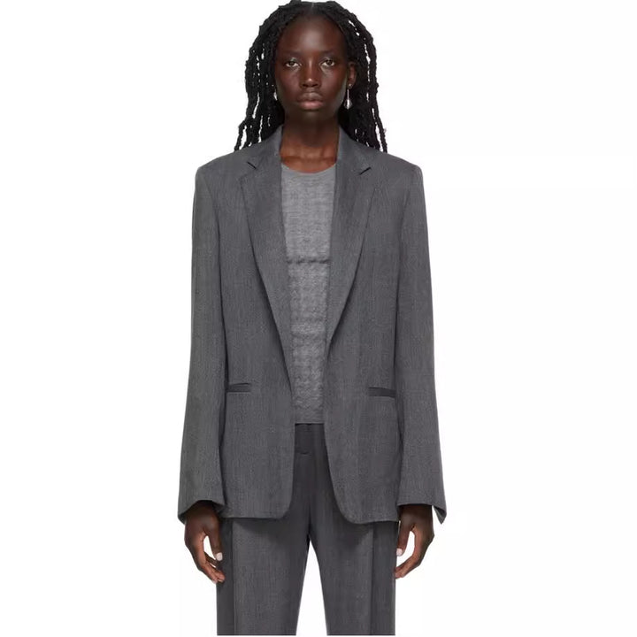 Damen Zweiteiliges Oversize-Blazer‑Set mit weiten Bundfaltenhosen Echoarchiv