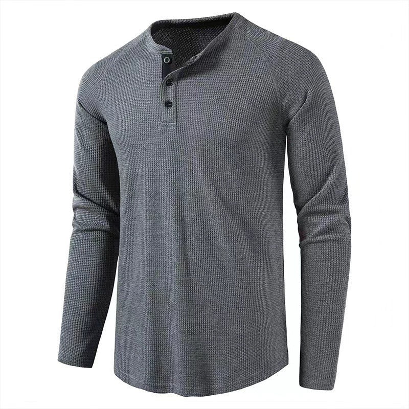 Herren langärmliges Shirt mit strukturiertem Design und elegantem Stehkragen Echoarchiv