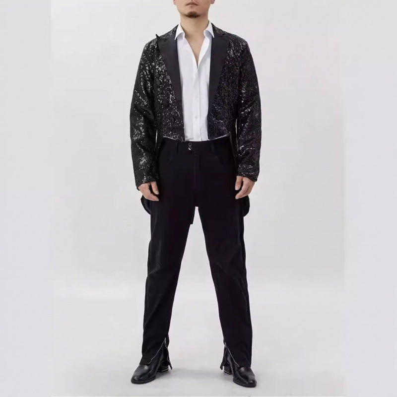 Herren stilvolle Pailletten-Smokingjacke Echoarchiv