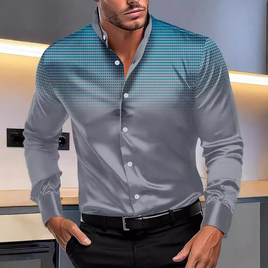 Herren stylisches, glänzendes Hemd Echoarchiv