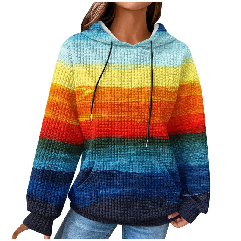 Damen Modischer Kapuzenpullover im Karodesign Echoarchiv