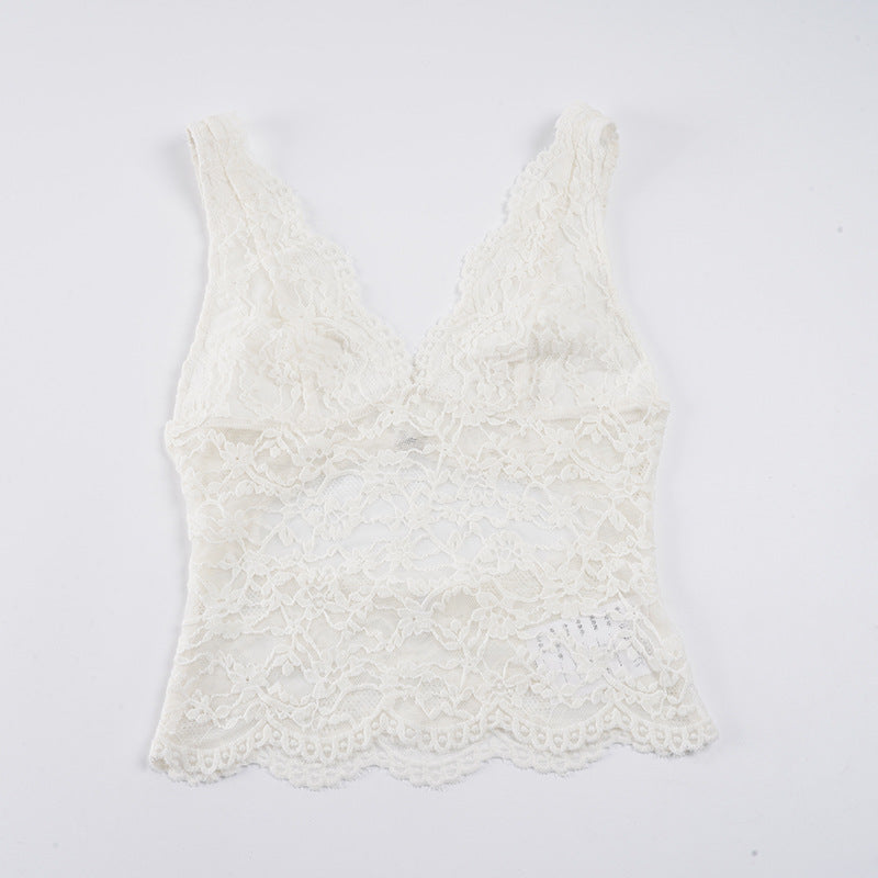 Damen Spitzen-Camisole mit tiefem V-Ausschnitt und eleganter Spitze Echo Archiv