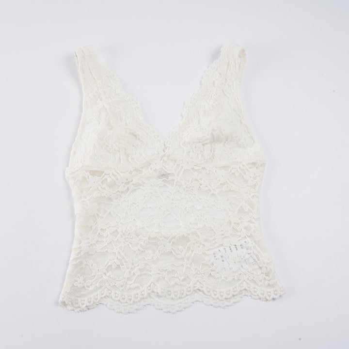 Damen Spitzen-Camisole mit tiefem V-Ausschnitt und eleganter Spitze Echo Archiv