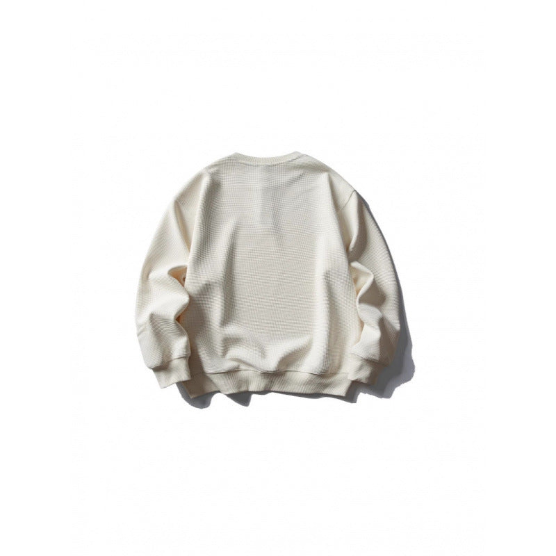 Unisex Waffelstrick-Henley-Sweatshirt im Oversize‑Cut mit Knopfleiste Echo Archiv