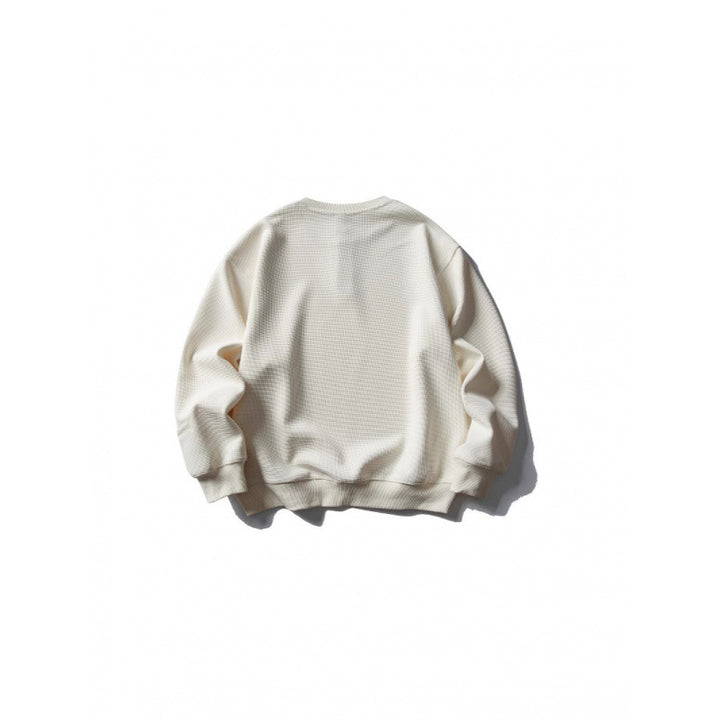 Unisex Waffelstrick-Henley-Sweatshirt im Oversize‑Cut mit Knopfleiste Echo Archiv