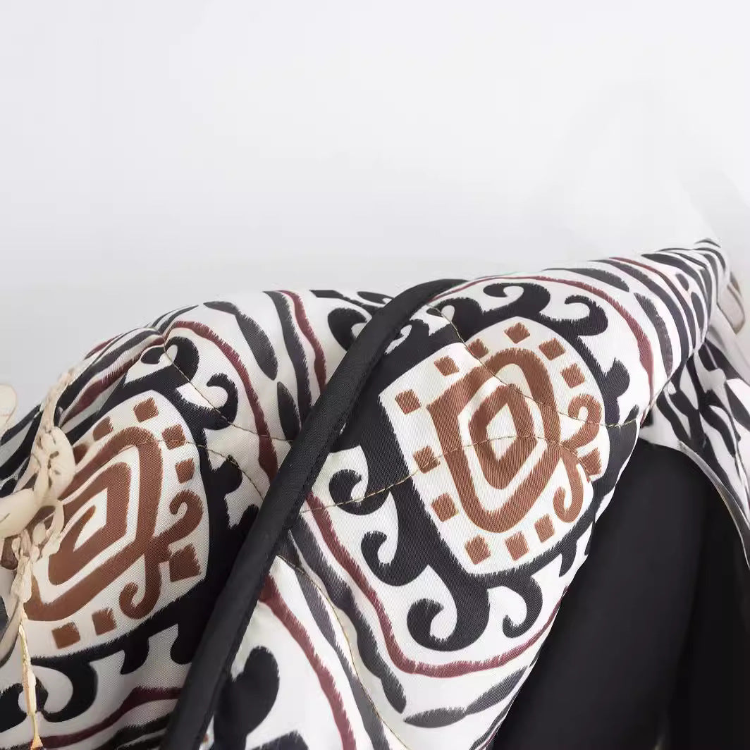Damen Stepp-Kimonojacke mit grafischem Ethno-Print und Taillengürtel Echo Archiv