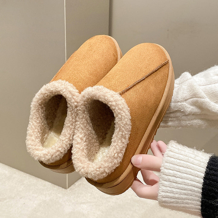Damen Gefütterte Winter‑Slipper mit Kunstfellbesatz und profilierter Gummisohle Echo Archiv