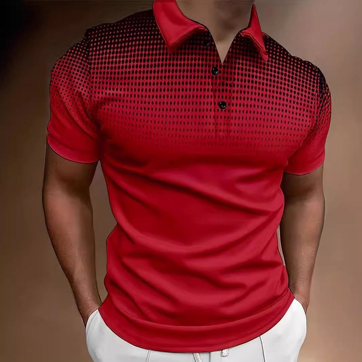 Herren Poloshirt mit modernem grafischen Muster und atmungsaktiver Passform Echoarchiv