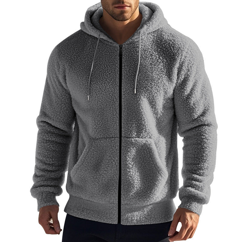 Herren kuschelige Fleecejacke mit Kapuze Echoarchiv