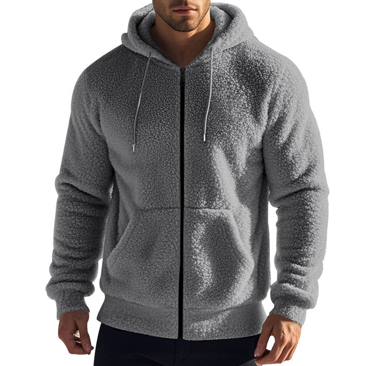 Herren kuschelige Fleecejacke mit Kapuze Echoarchiv
