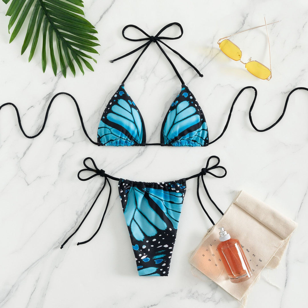 Damen Triangel-Bikini mit Schmetterling-Design und verstellbaren Bändern Echo Archiv