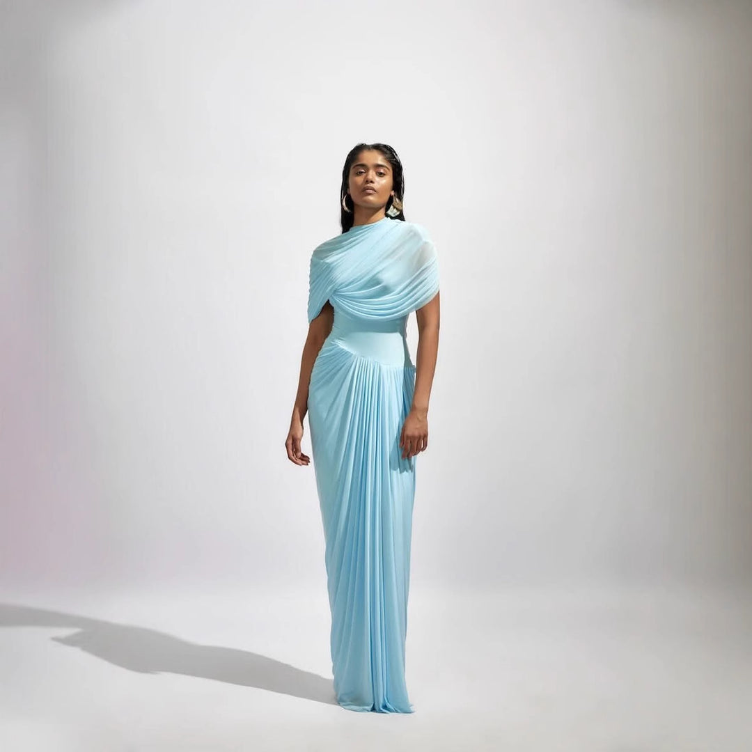 Damen Elegantes Wickelkleid mit drapierten Details Echo Archiv