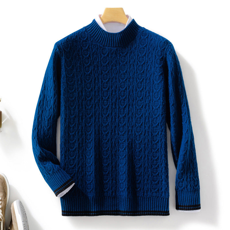 Damen Feinstrickpullover mit Zopfmuster, kurzem Stehkragen und gerippten Abschlüssen Echoarchiv