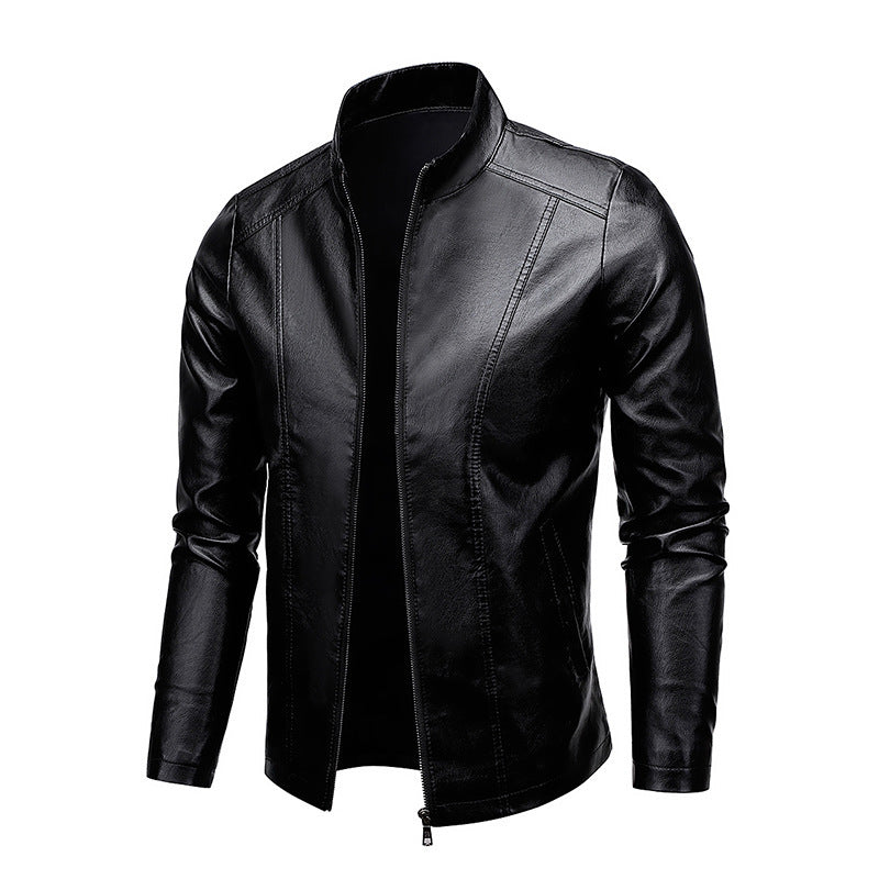 Herren Modische Kunstlederjacke mit klassischem Kragen Echo Archiv
