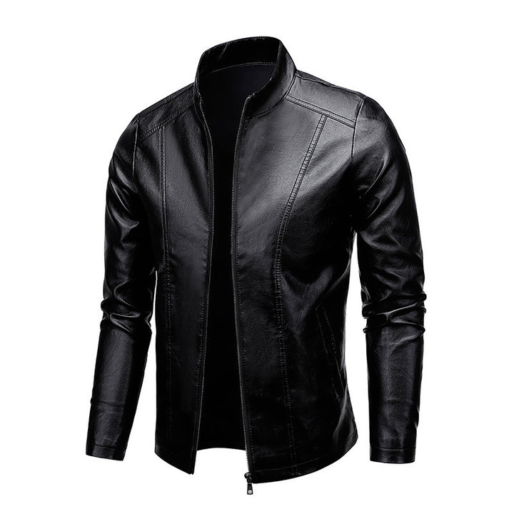 Herren Modische Kunstlederjacke mit klassischem Kragen Echo Archiv