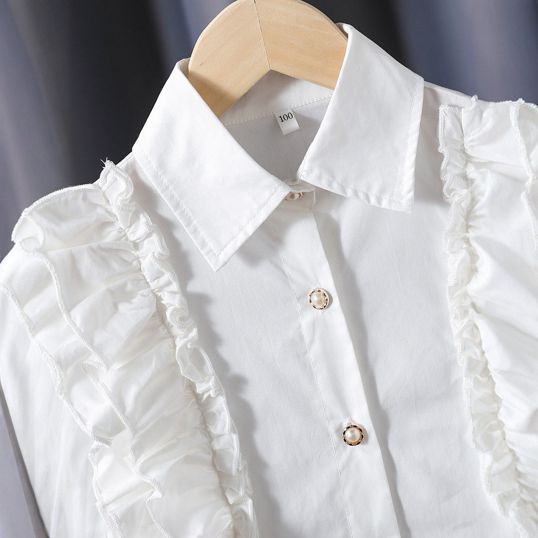 Mädchen Bluse mit Rüschendetails und eleganten Puffärmeln Echo Archiv