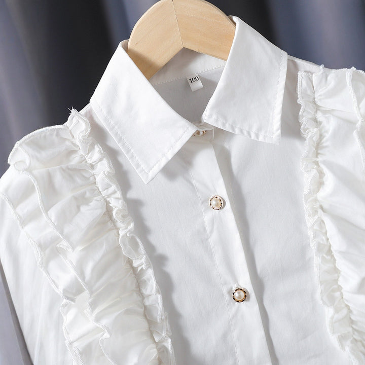 Mädchen Bluse mit Rüschendetails und eleganten Puffärmeln Echo Archiv