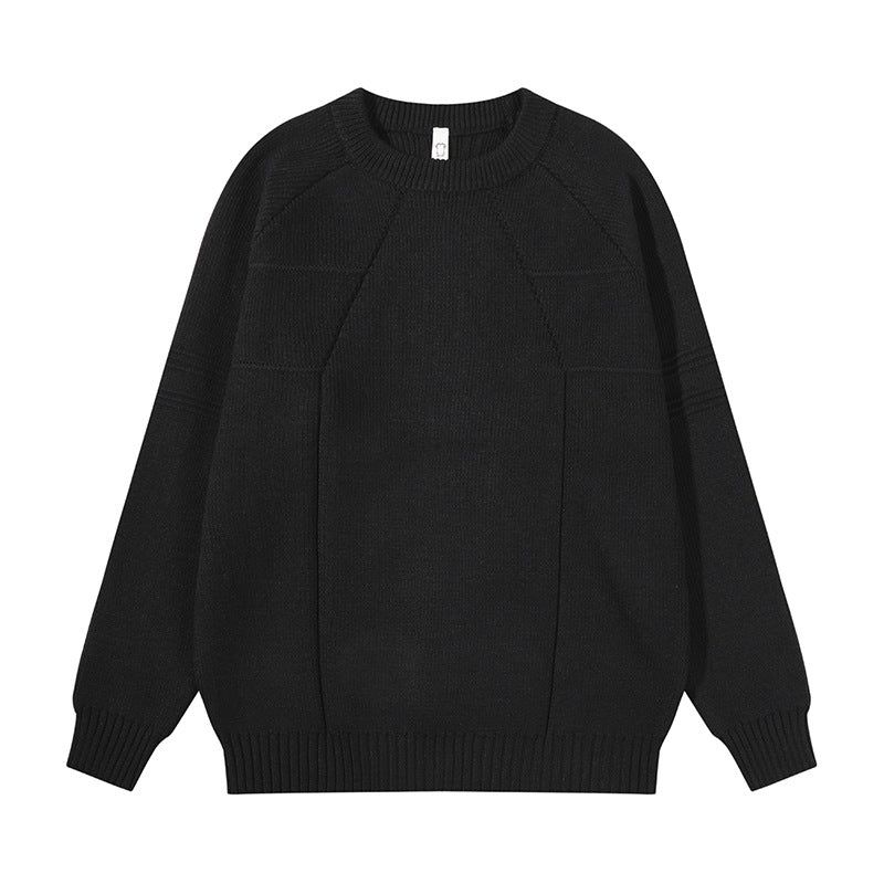 Unisex Grobgestrickter Oversize-Pullover mit Raglanärmeln und strukturierten Einsatznähten Echoarchiv