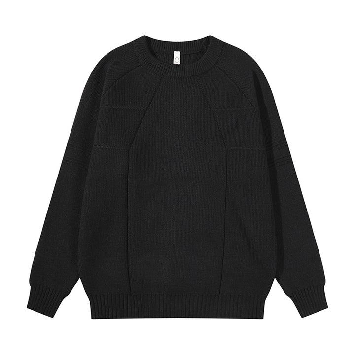 Unisex Grobgestrickter Oversize-Pullover mit Raglanärmeln und strukturierten Einsatznähten Echoarchiv