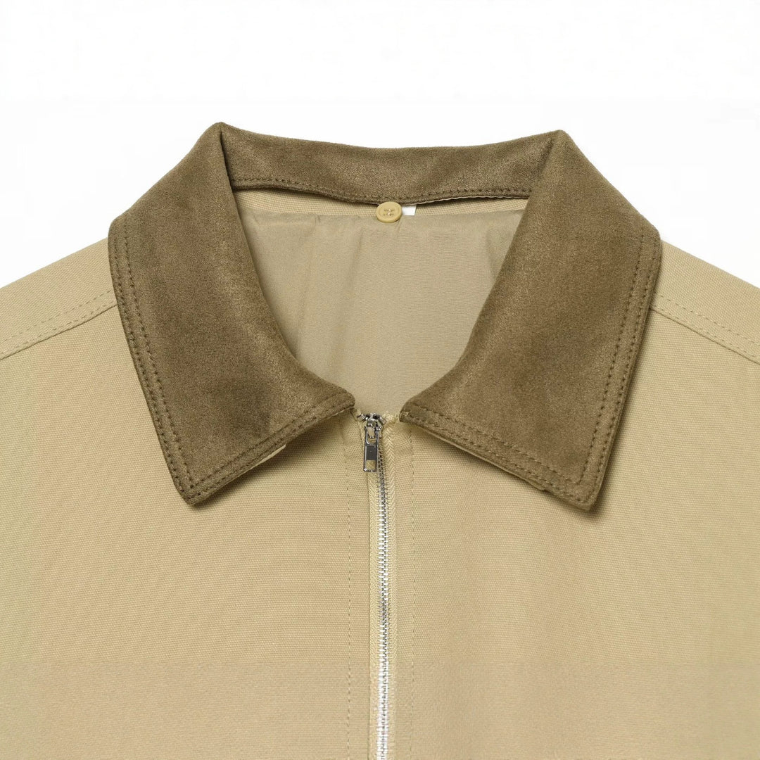 Damen Kurzblouson im Boxy‑Look mit Velourskragen und elastischem Saum Echo Archiv