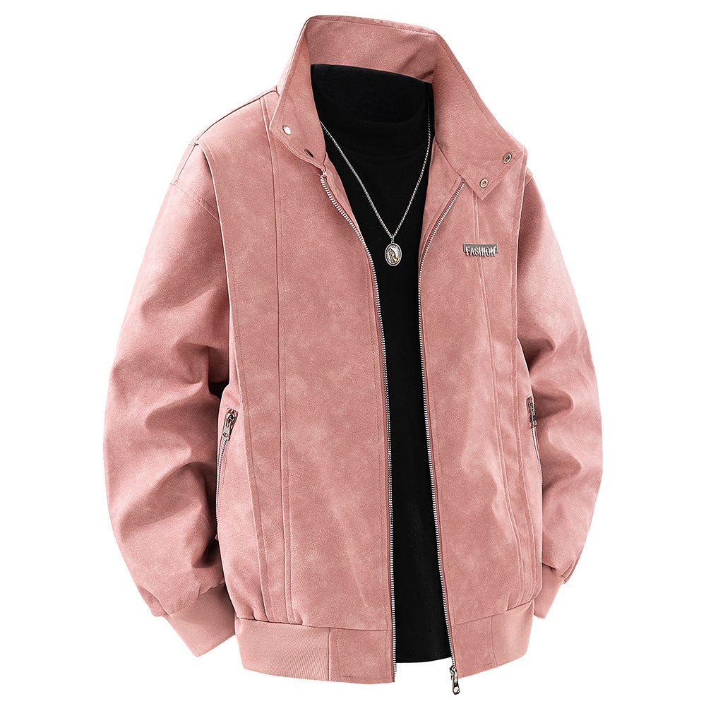 Herren Kunstlederjacke im modischen Design mit praktischem Stehkragen Echoarchiv
