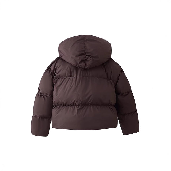 Damen Kurz geschnittene Steppjacke mit extrabreitem Schalkragen und wattierter Kapuze Echoarchiv