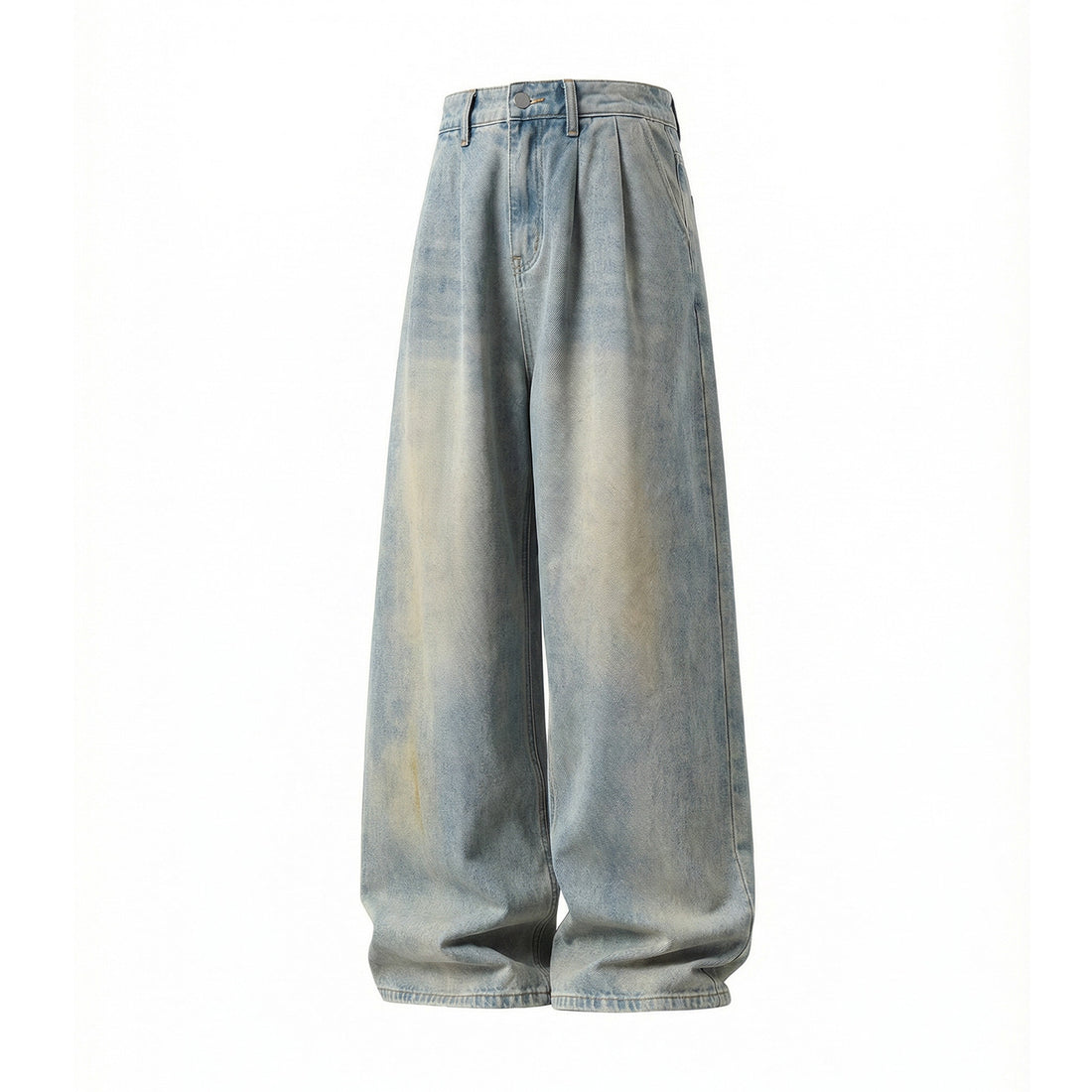 Damen Ultraweite High‑Waist Denim‑Palazzo‑Hose mit Bundfalten Echo Archiv