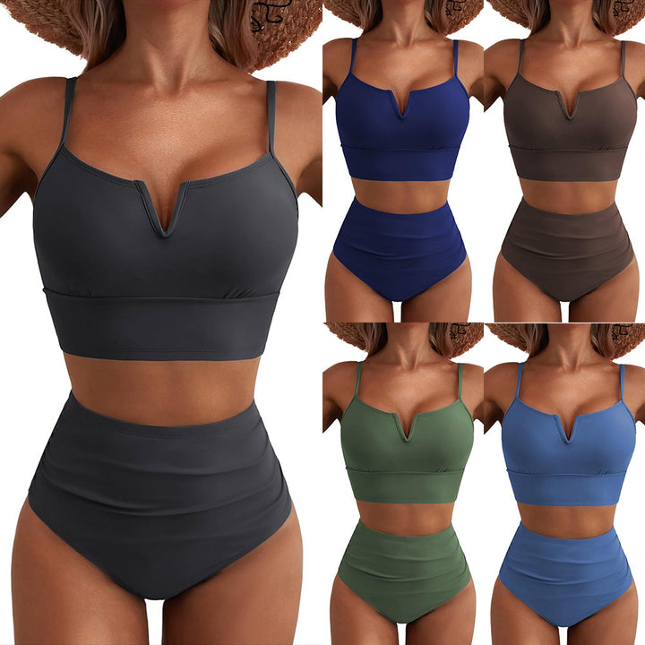 Damen Hochtailliertes Bikini-Set mit modernem V-Ausschnitt und angenehmer Passform Echo Archiv