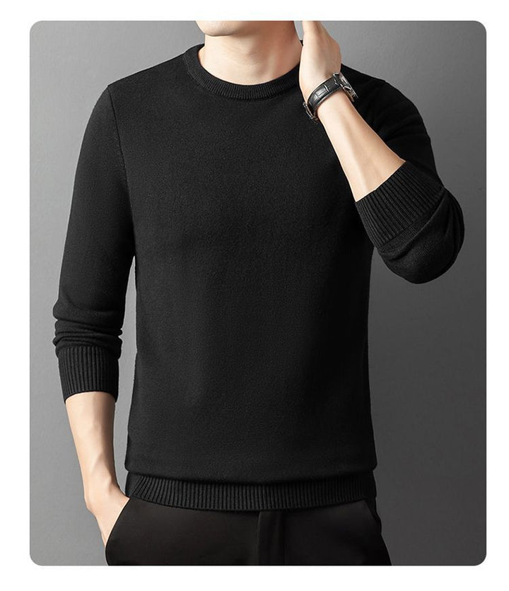 Herren eleganter Rundhals-Pullover aus feiner Baumwolle Echoarchiv