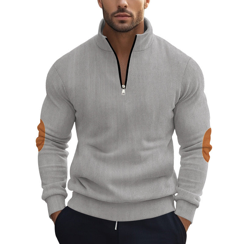 Herren Sportlicher Pullover mit Stehkragen und Reißverschluss Echoarchiv