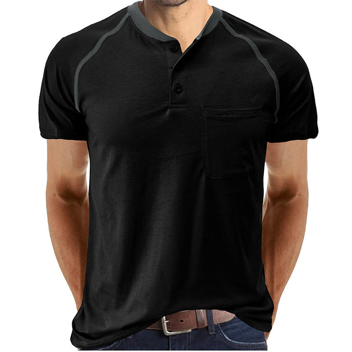 Herren Kurzarmshirt mit modischen Kontrastdetails Echoarchiv