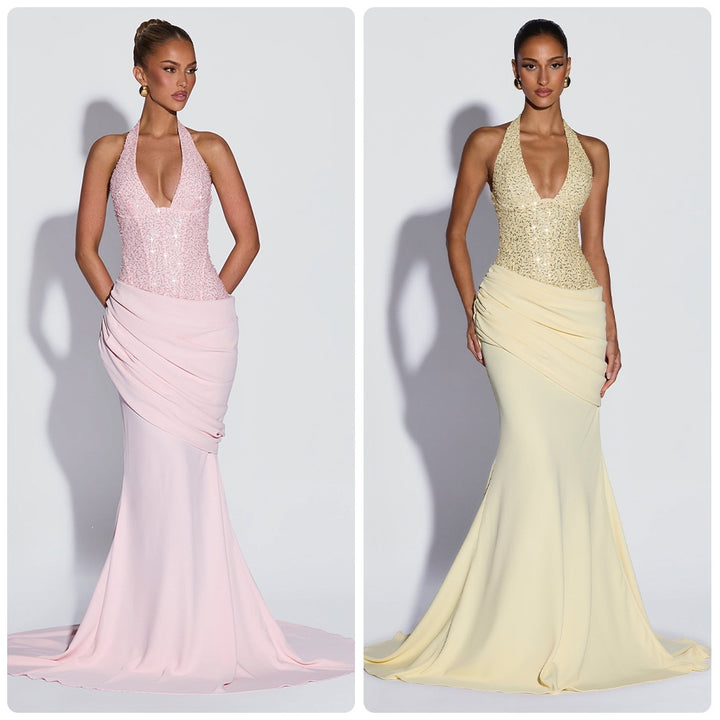 Damen Glänzendes Abendkleid mit figurbetontem Schnitt und schimmernden Pailletten Echo Archiv