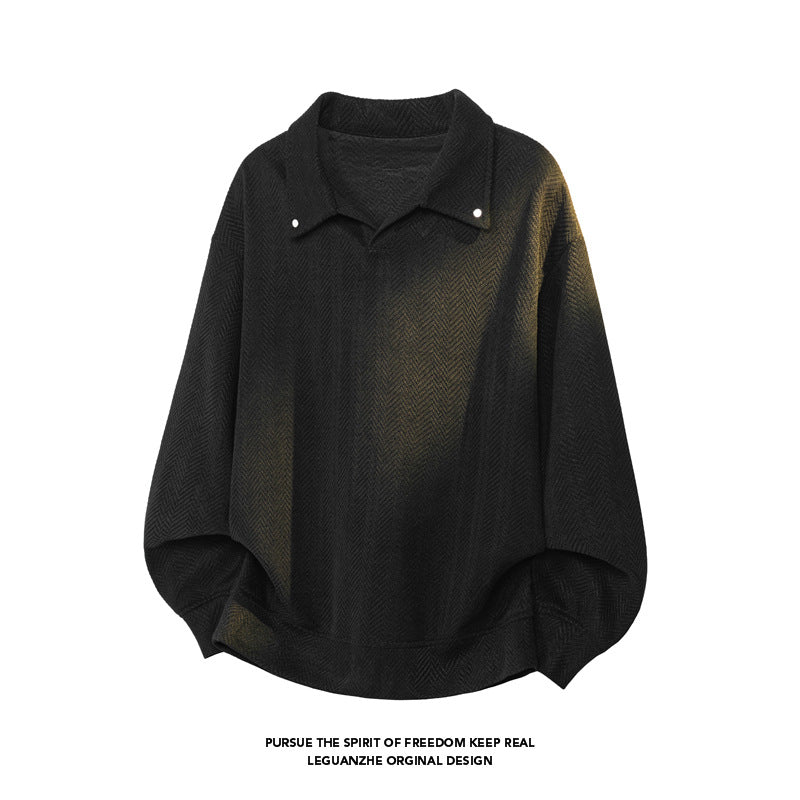 Damen Oversize-Bluse mit Fischgrätstruktur und Balloon-Ärmeln Echo Archiv