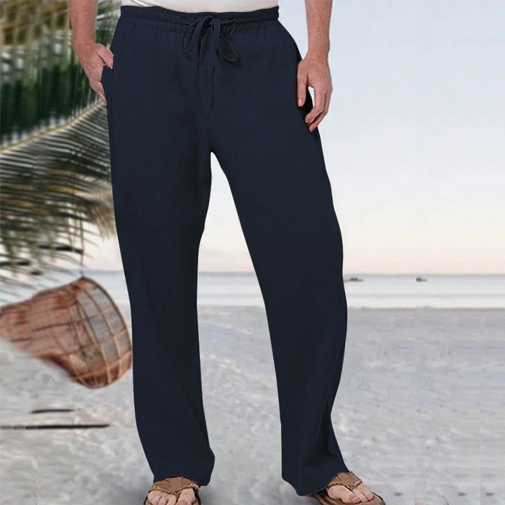 Herren nan weiche Loungehose aus Baumwolljersey mit elastischem Tunnelzugbund und seitlichen Eingrifftaschen Echo Archiv