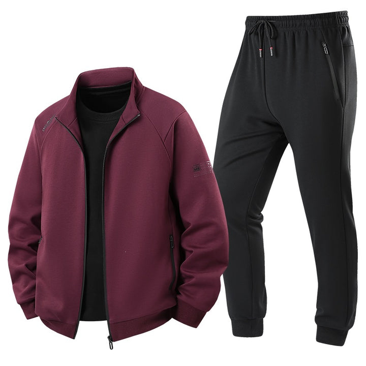 Herren Leichter Freizeit-Trainingsanzug-Set mit Reißverschlussjacke, elastischer Bund & Reißverschlusstaschen Echoarchiv