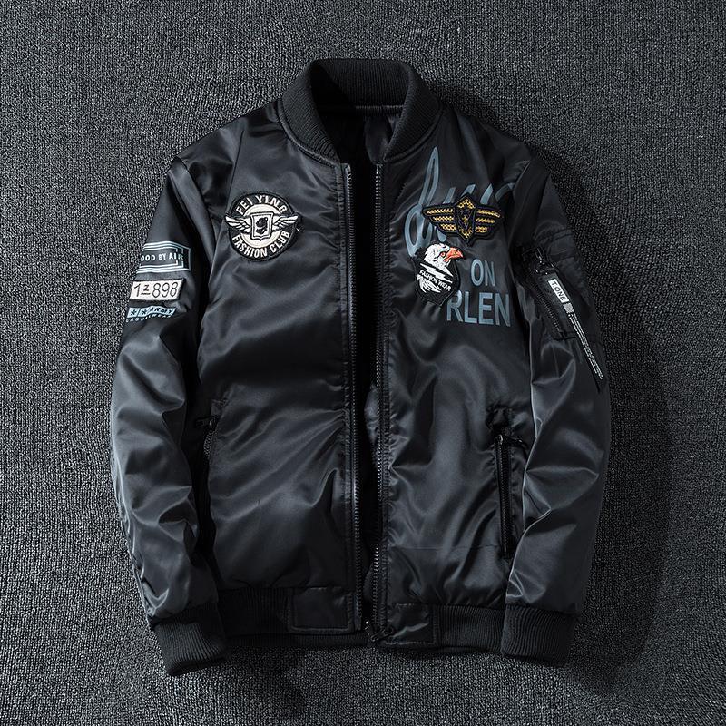 Herren Pilotenbomberjacke im Aviator-Look mit Badge-Applikationen, Ärmeltasche und gerippten Bündchen Echoarchiv