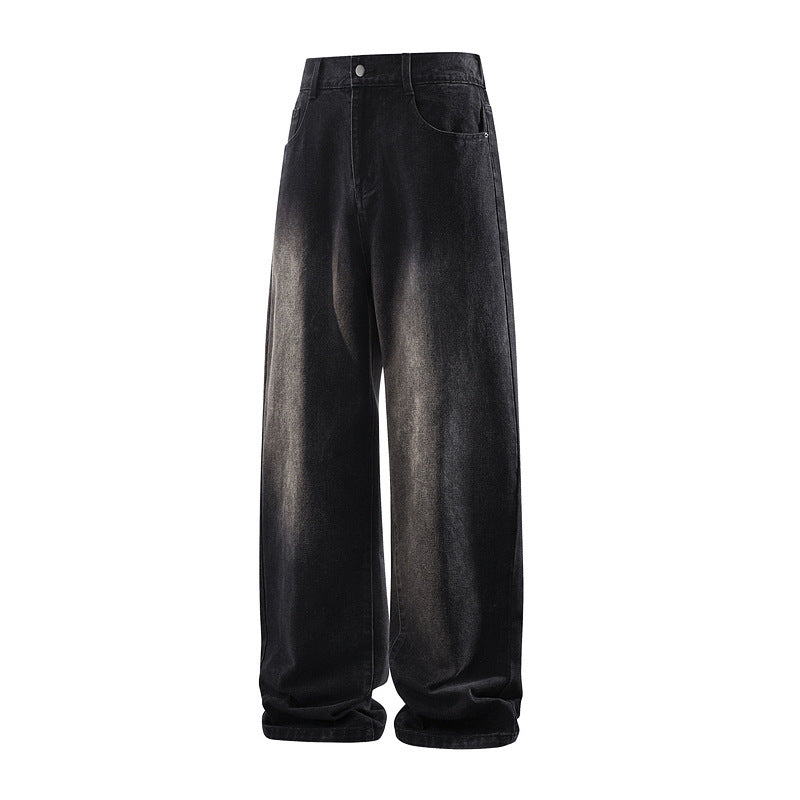 Damen Weite High‑Waist Baggy‑Jeans mit elastischem Bund und Used‑Look Echoarchiv